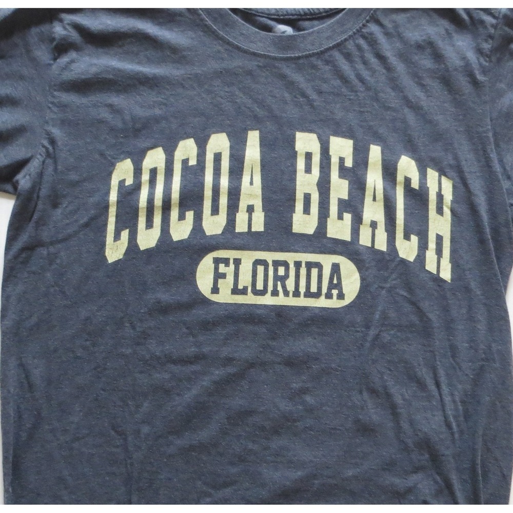 Cocoa Beach Florida Shirt Mens Medium Navy Blue Surf Style Souvenir Graphic Tee